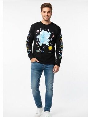 Teddy Fresh x Spongebob Collab Blowing Bubbles Long Sleeve Shirt - Size Medium